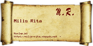 Milis Rita névjegykártya